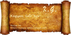 Kegyes Gábor névjegykártya